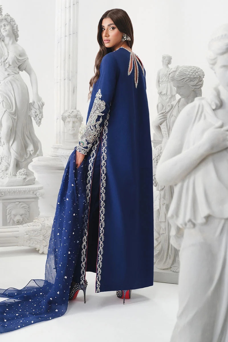 KHAKAA - ASTRAL pakistani fashion outfit in pink, blue, silver tones.